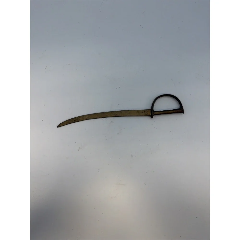 Vintage Solid Brass Etched Sword Letter Opener